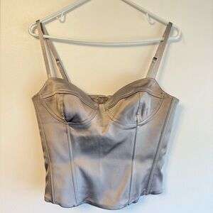 Aritzia Ten Satin Bustier Top